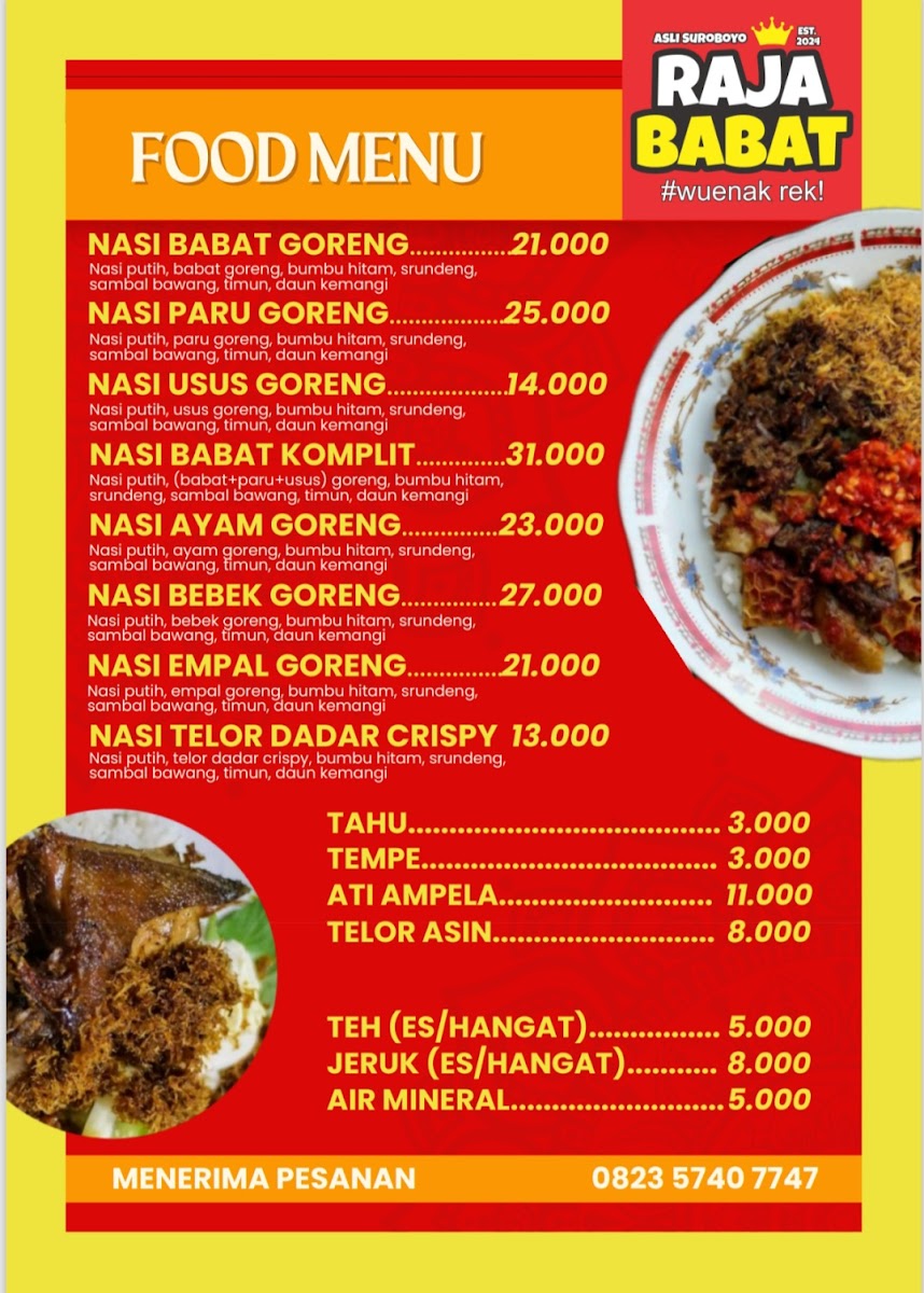 Raja Babat Photo Menu 1