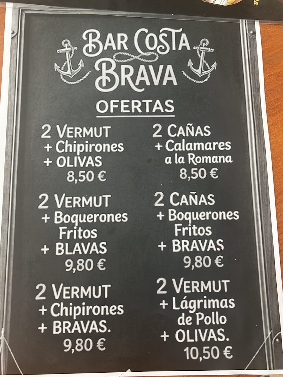 Costa Brava Bar Restaurante Photo Menu 1