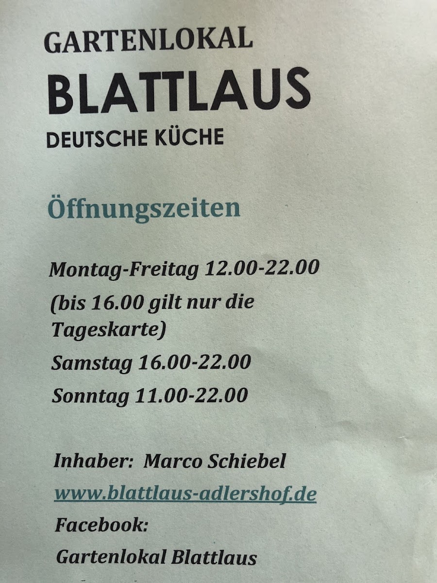 Blattlaus Adlershof Garten Restaurant Photo Menu 8