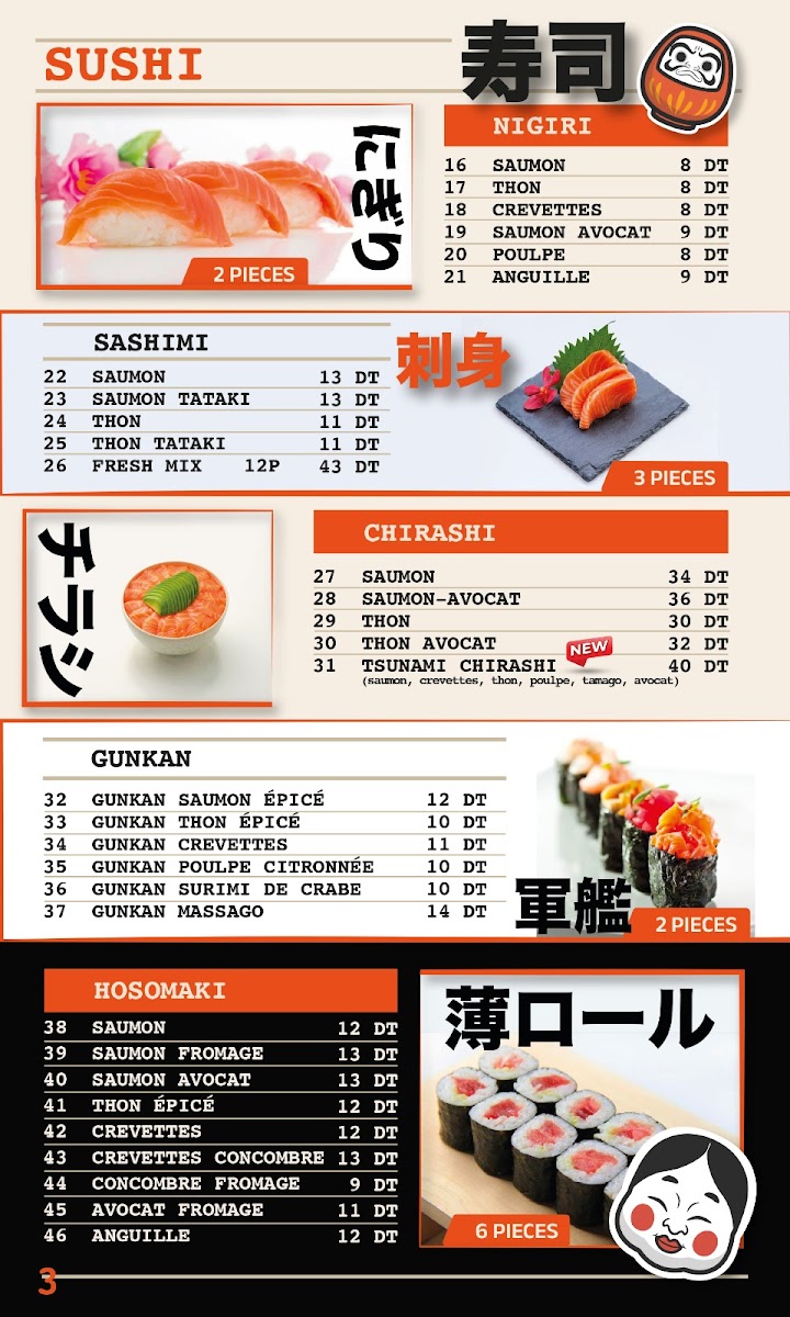 Tsunami Sushi l’Aouina Photo Menu 7