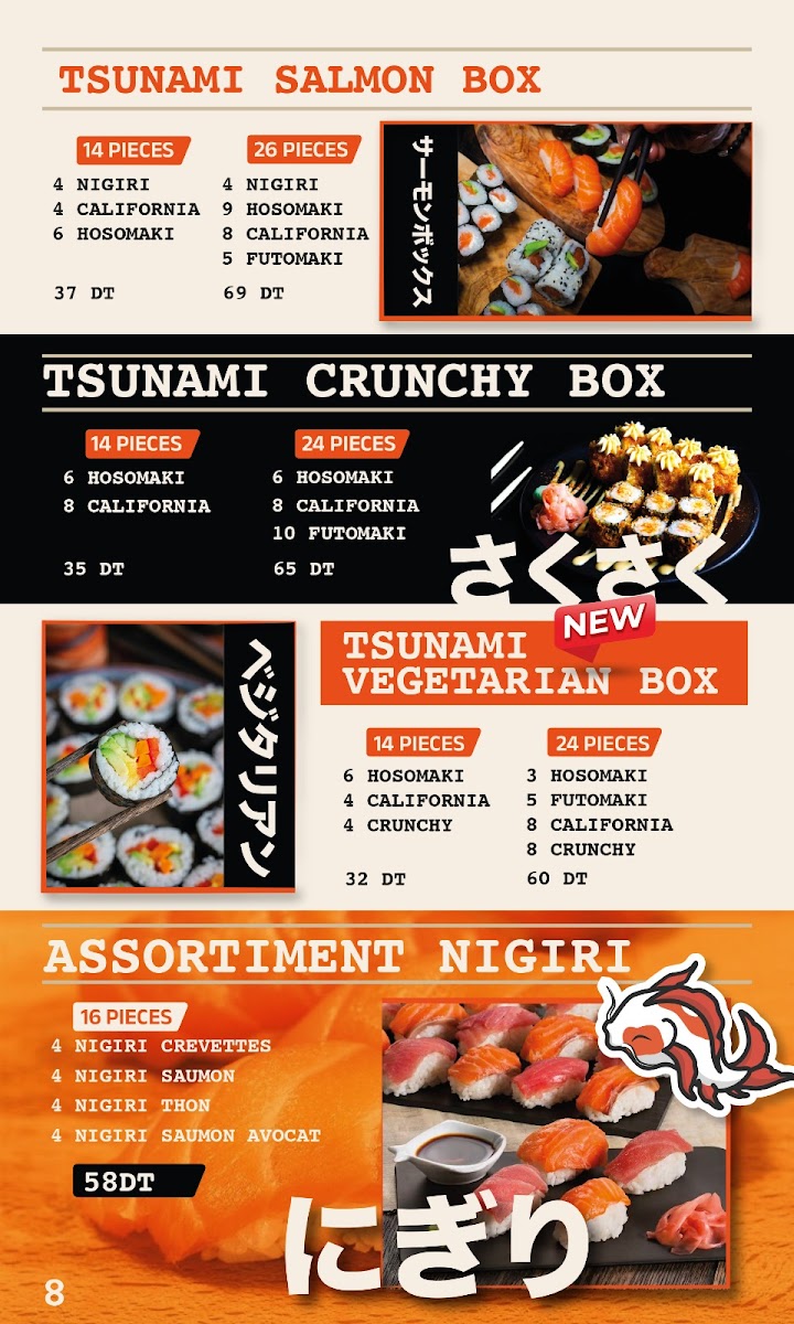 Tsunami Sushi l’Aouina Photo Menu 9