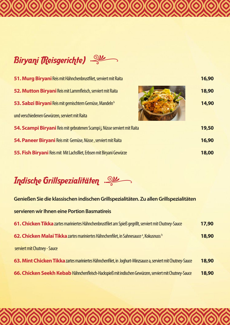 Indian Curry House Photo Menu 1
