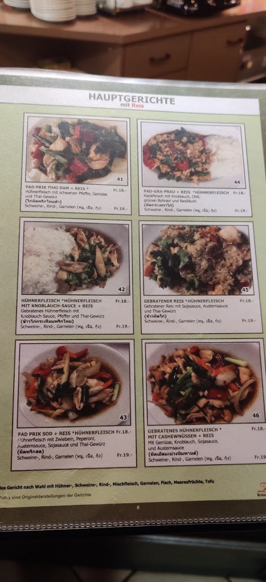 Thai Imbiss Restaurant Sarganserhof Photo Menu 3