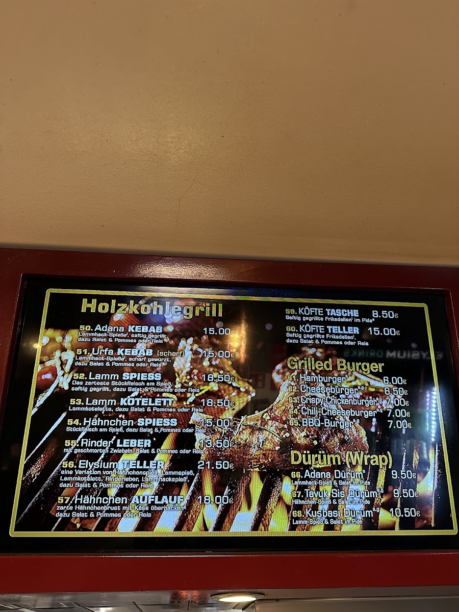 Elysium Home of the BBQ-Döner Photo Menu 1