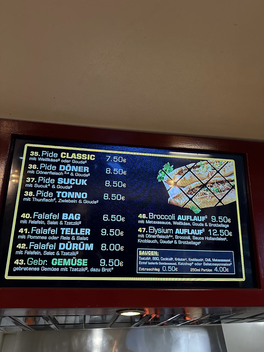 Elysium Home of the BBQ-Döner Photo Menu 2
