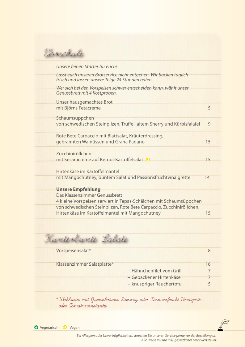 Klassenzimmer - Restaurant in Hammoor bei Hamburg Photo Menu 4