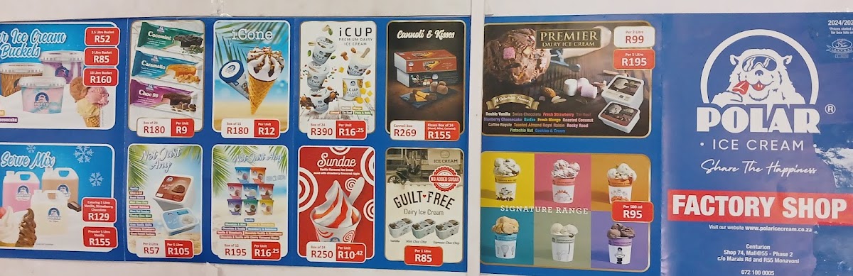 Polar Ice Cream Mall @55 Centurion Photo Menu 1