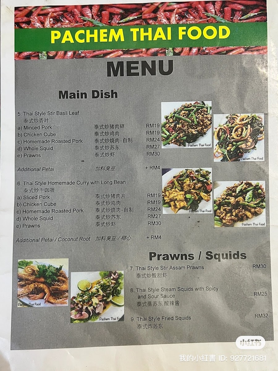 Pachem Thai Food Photo Menu 2