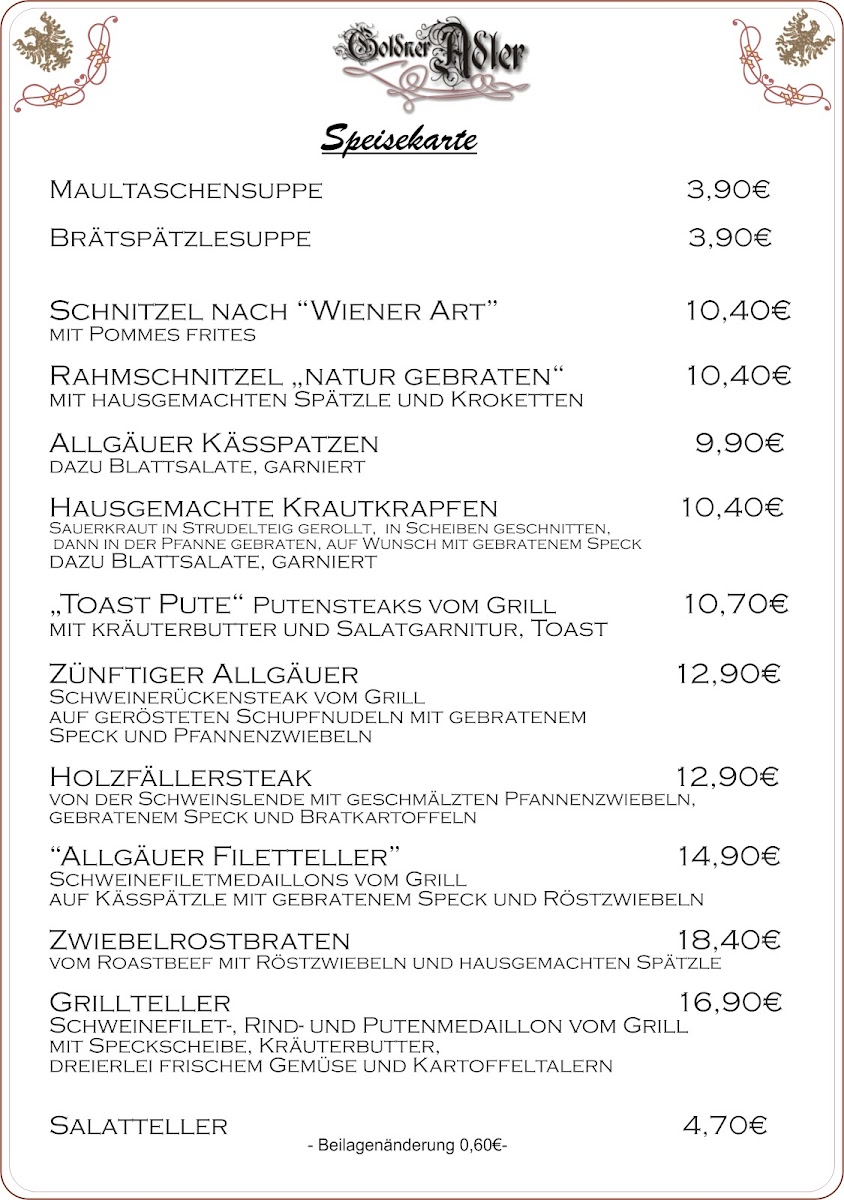 Gasthaus Goldener Adler Photo Menu 2