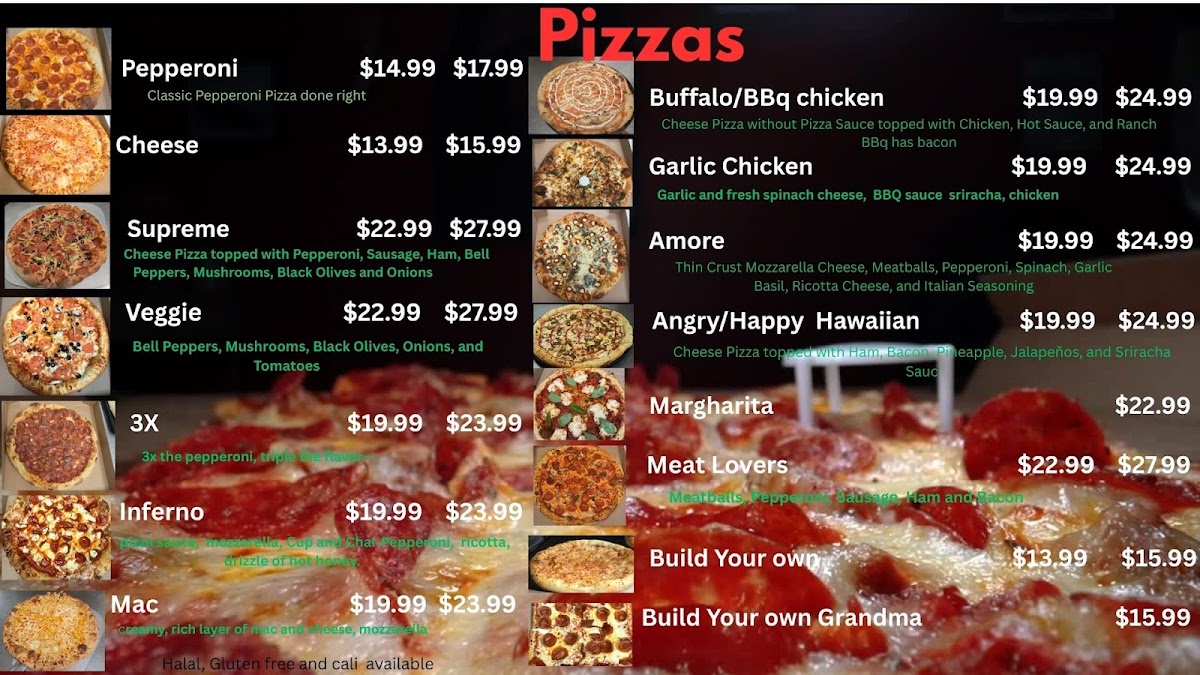 Rihanas Pizza & Wings Photo Menu 1