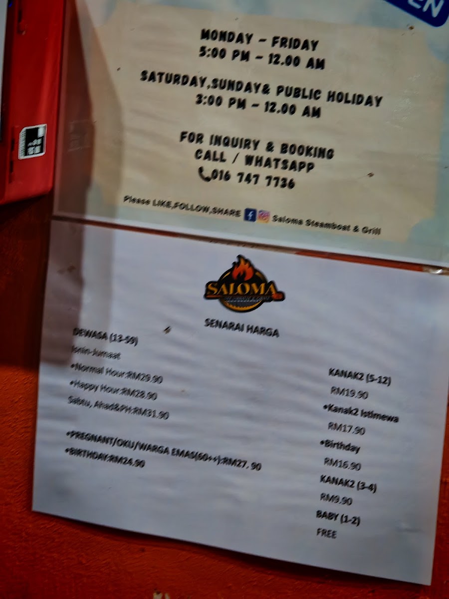 Saloma Steamboat & Grill Tambun Photo Menu 3