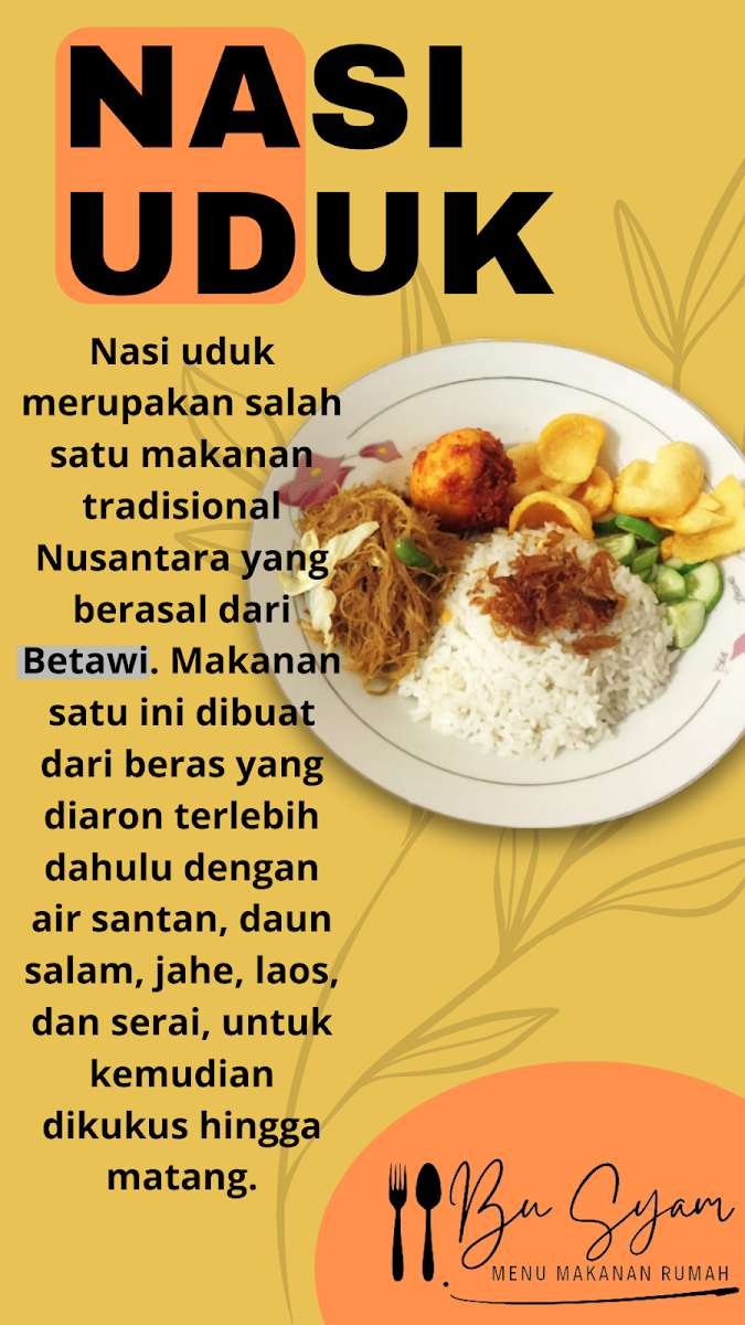 Warung Nasi Uduk Ibu Syam Photo Menu 2