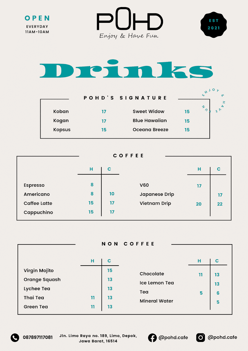 POHD Cafe Photo Menu 1
