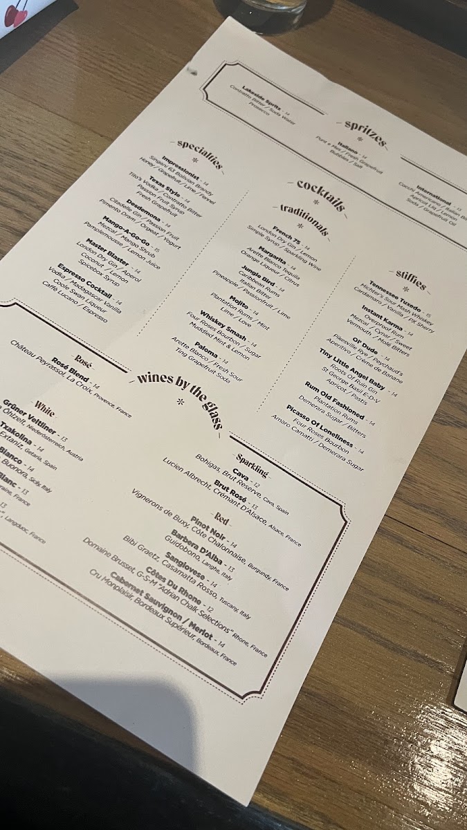 The Bluebird Bar Photo Menu 4