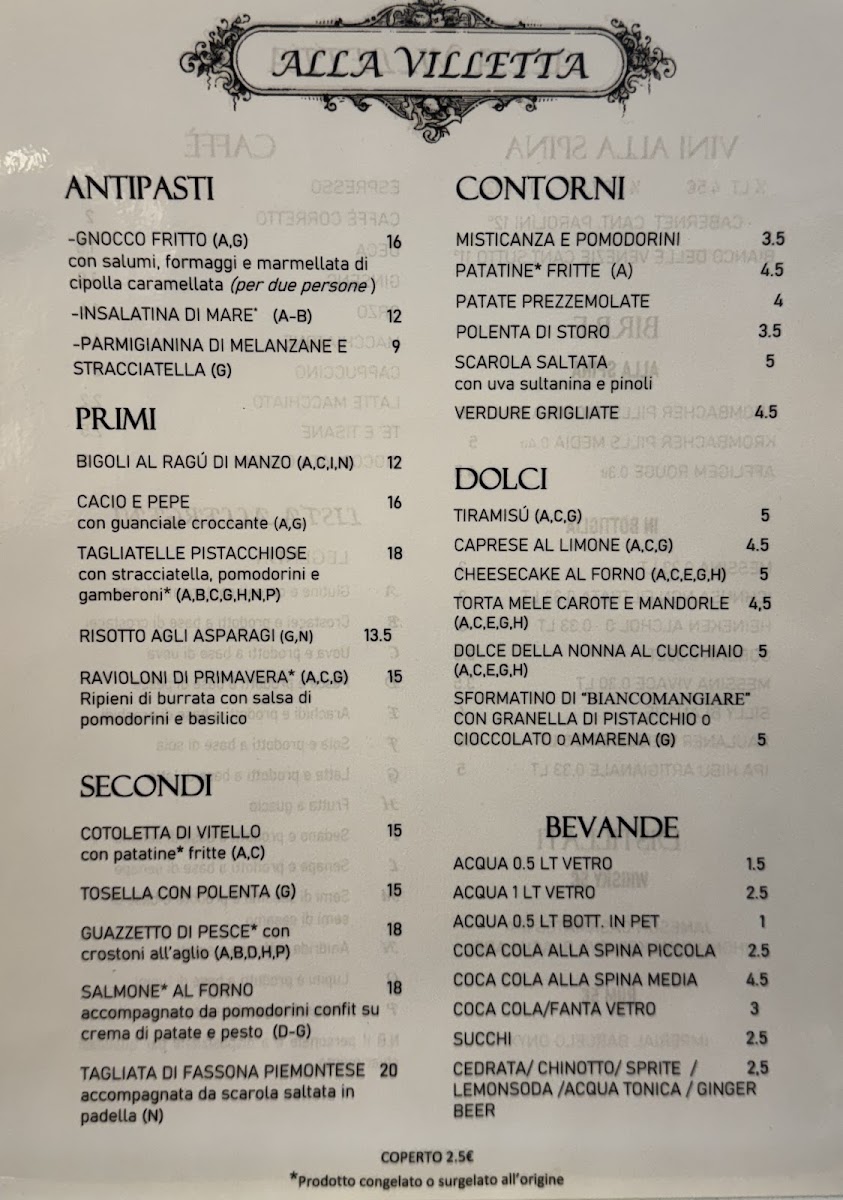 Alla Villetta Photo Menu 2