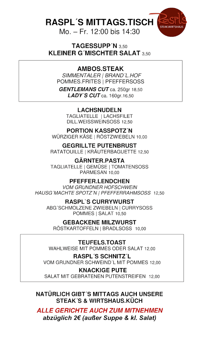 Raspl’s Steak.Wirtshaus Photo Menu 7