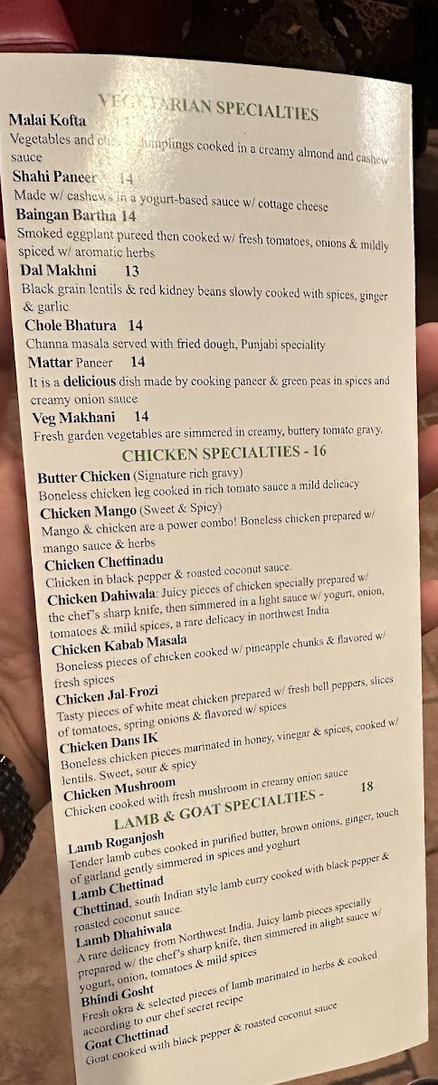Tulsi Indian Cuisine Photo Menu 2