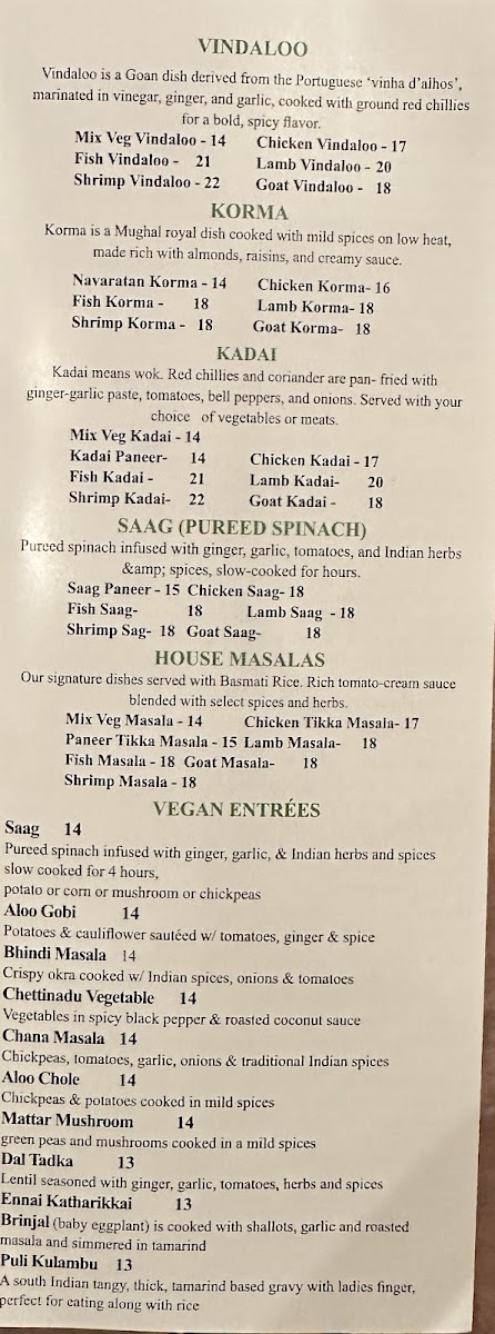 Tulsi Indian Cuisine Photo Menu 3