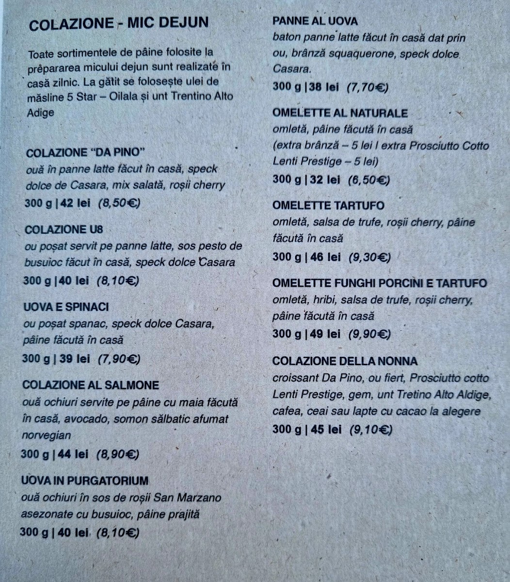 Da Pino - Restaurant centru Cluj Napoca Photo Menu 7