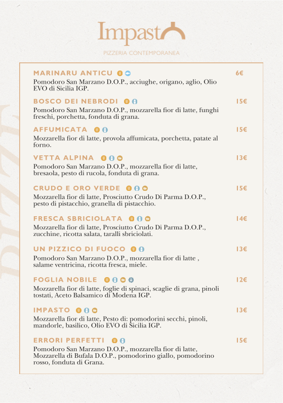Impasto Pizzeria Contemporanea Photo Menu 1