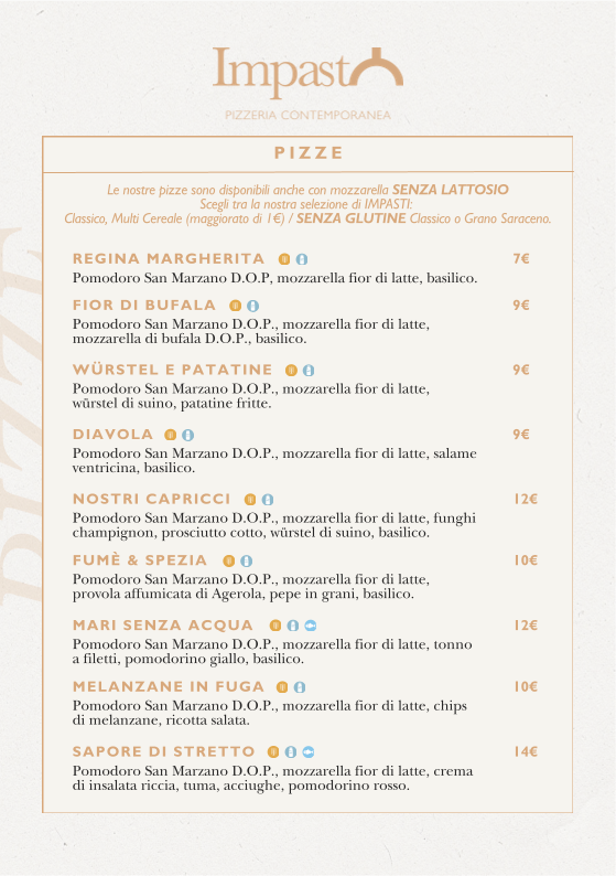 Impasto Pizzeria Contemporanea Photo Menu 2