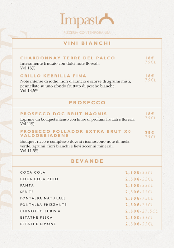 Impasto Pizzeria Contemporanea Photo Menu 4