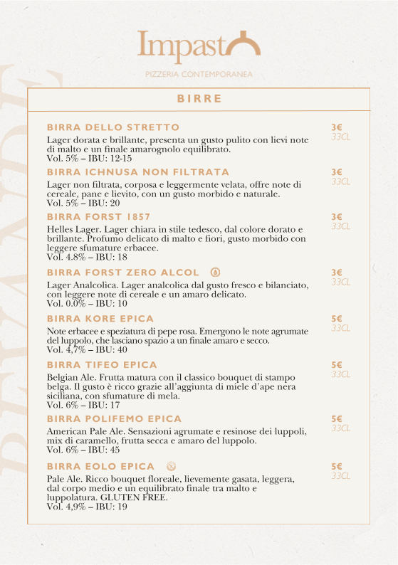 Impasto Pizzeria Contemporanea Photo Menu 7