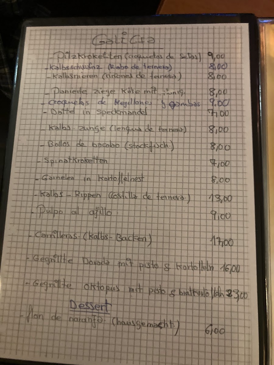 Galicia Photo Menu 1