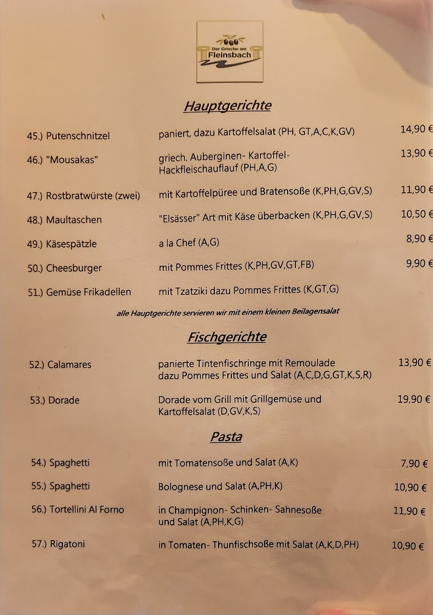 Der Grieche am Fleinsbach Filderstadt Photo Menu 5