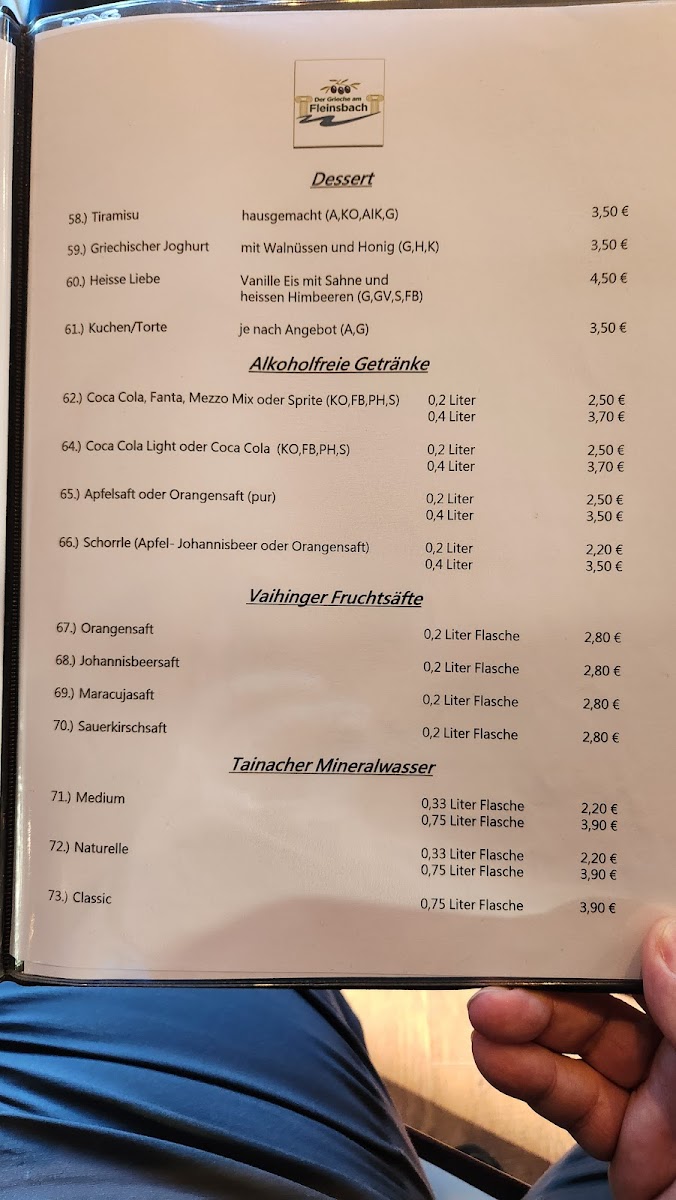 Der Grieche am Fleinsbach Filderstadt Photo Menu 6