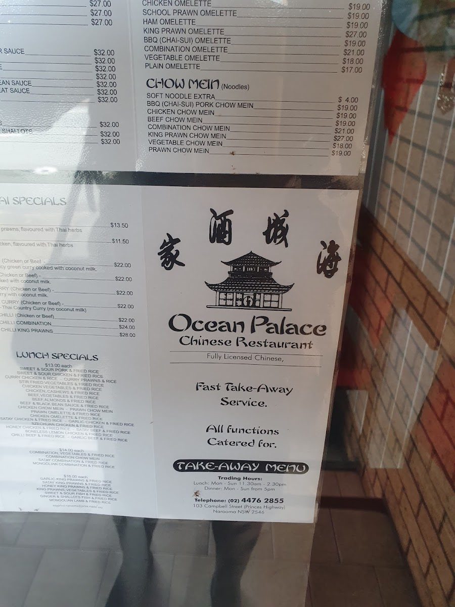 Ocean Palace Licensed Chinese Restaurant Photo Menu 6