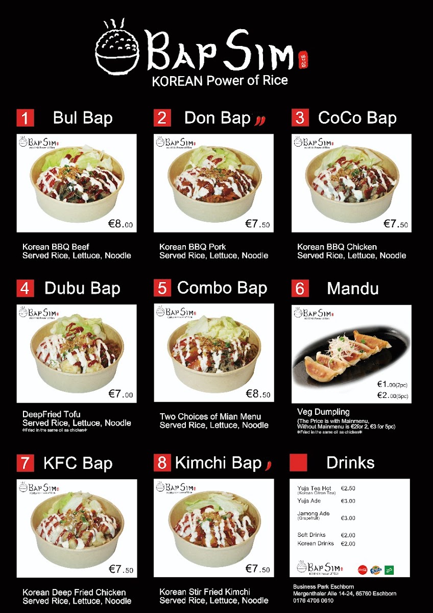Restaurant Bap Sim Photo Menu 3