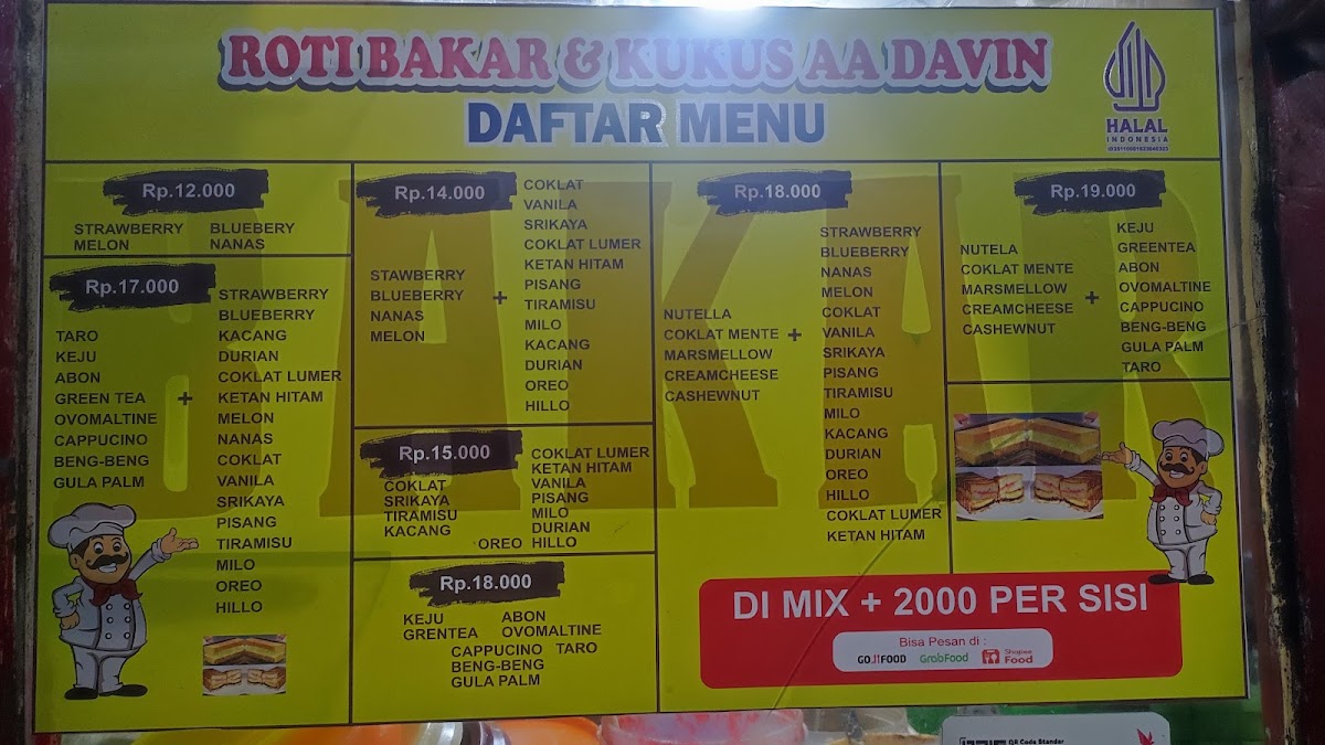 Roti Bakar dan Roti kukus aa davin Sukolilo Photo Menu 2