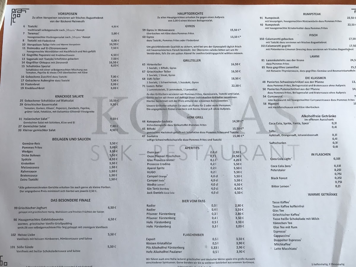 Kostas SVK-Restaurant Photo Menu 2
