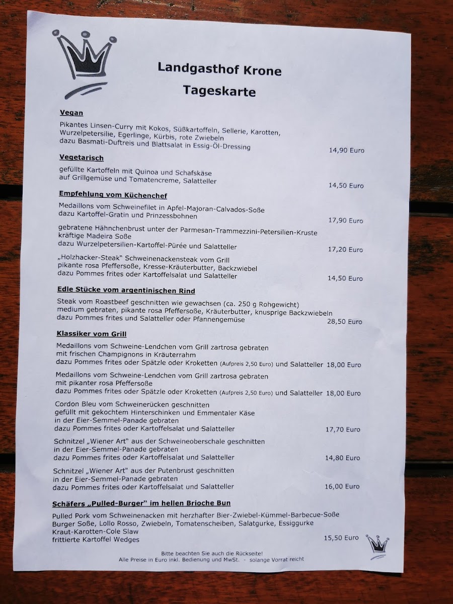 Landgasthof Krone Photo Menu 1