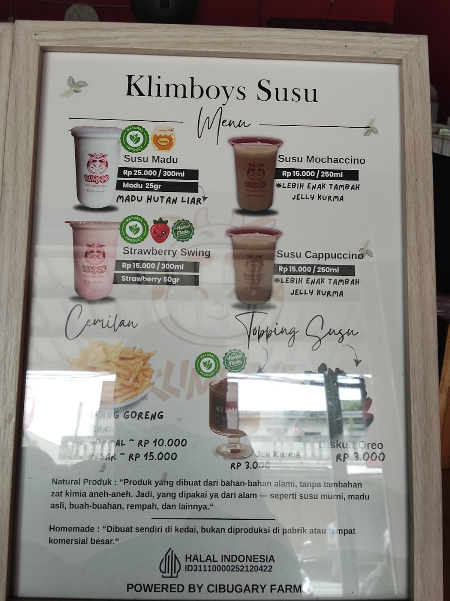 Klimboys Susu Segar Jagakarsa Photo Menu 2
