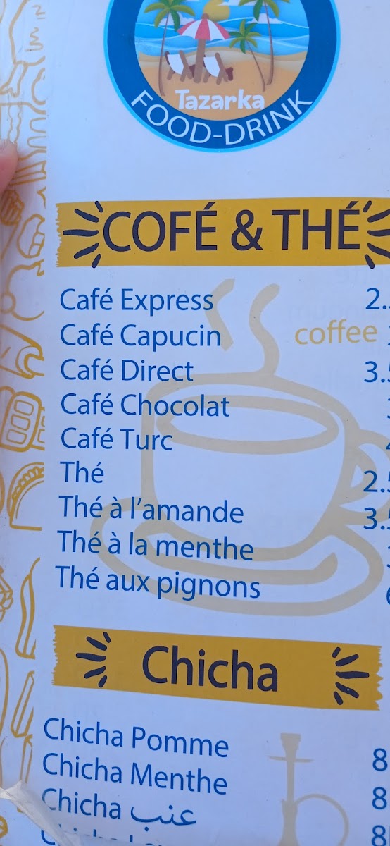 Café De La Plage Tazarka Photo Menu 2
