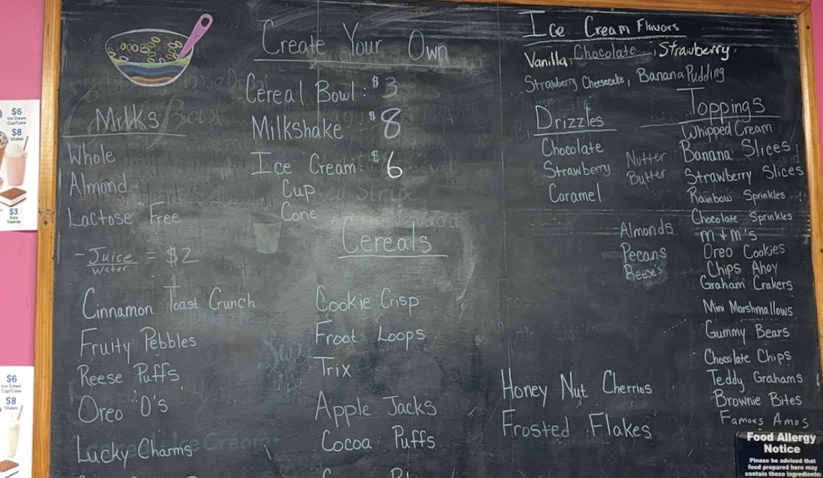Crunchtown Ice Cream & Cereal Bar Photo Menu 4