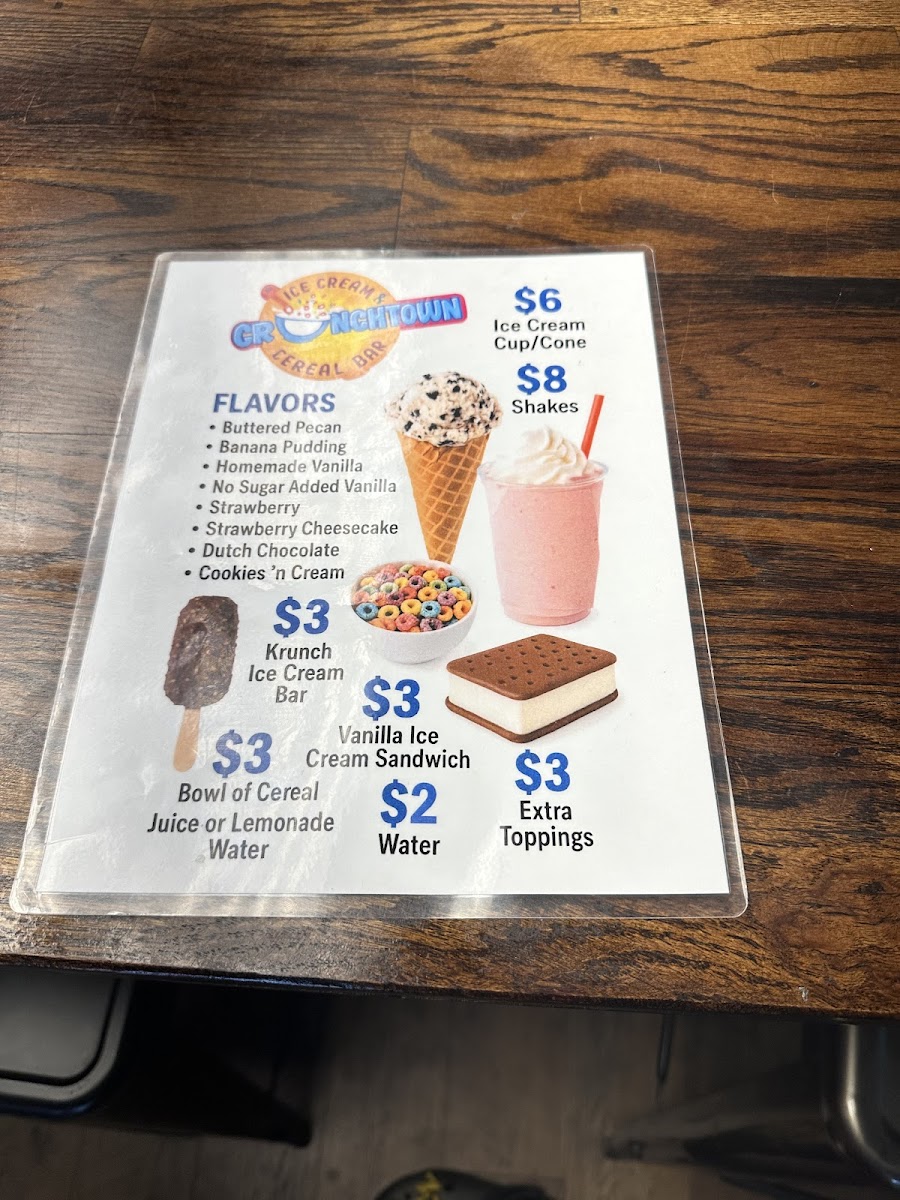 Crunchtown Ice Cream & Cereal Bar Photo Menu 6