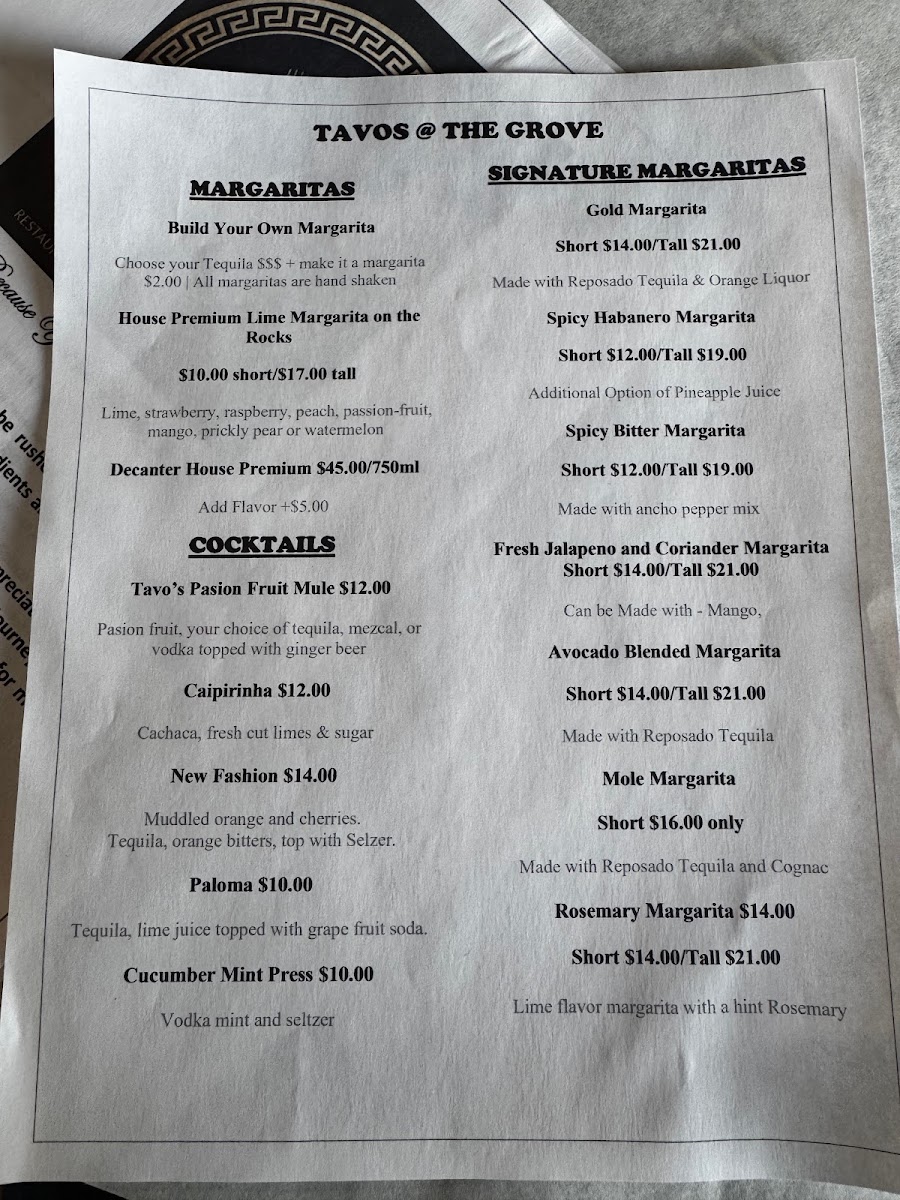 Tavos Signature Cuisine Photo Menu 2