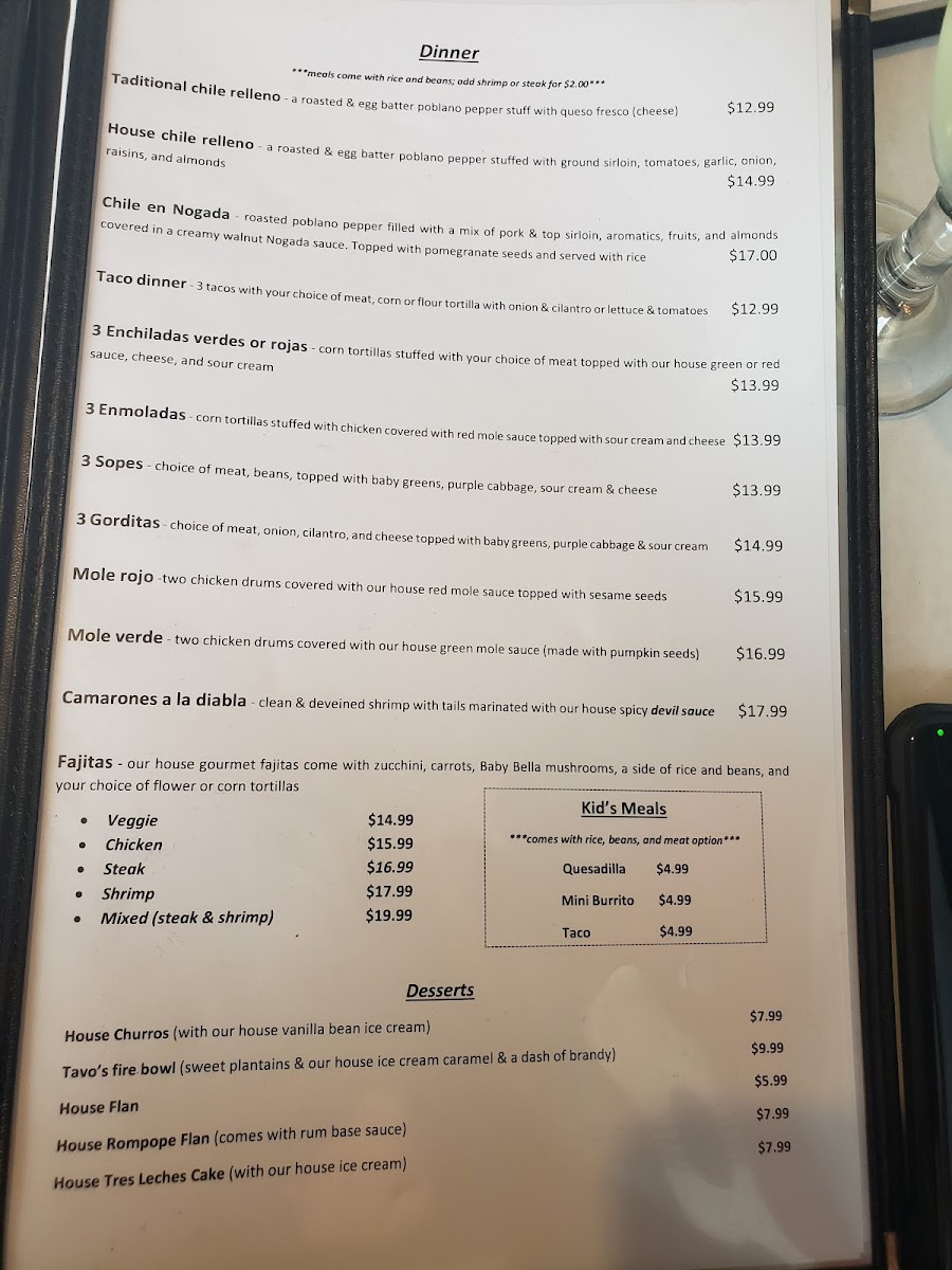 Tavos Signature Cuisine Photo Menu 5
