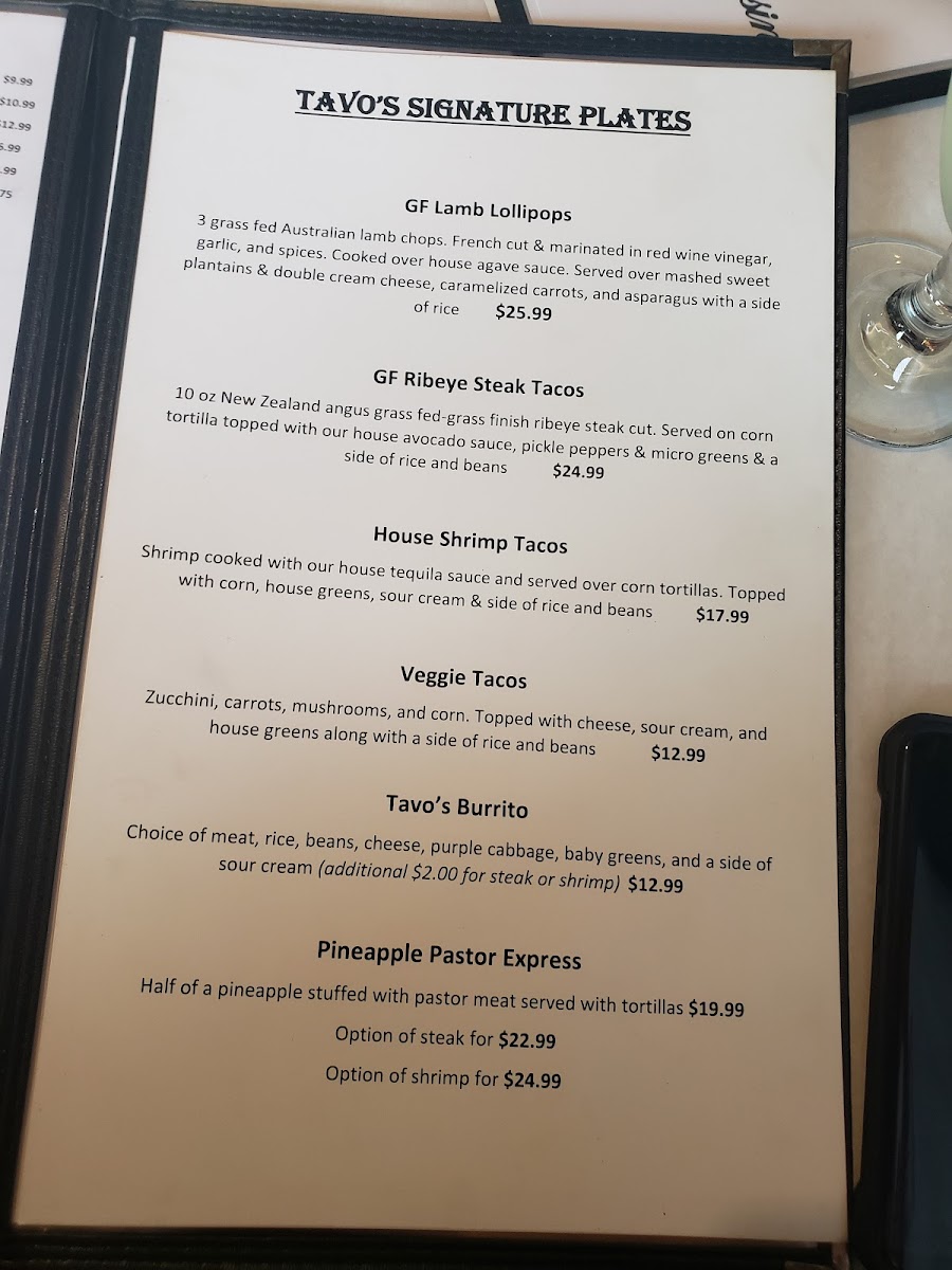 Tavos Signature Cuisine Photo Menu 8