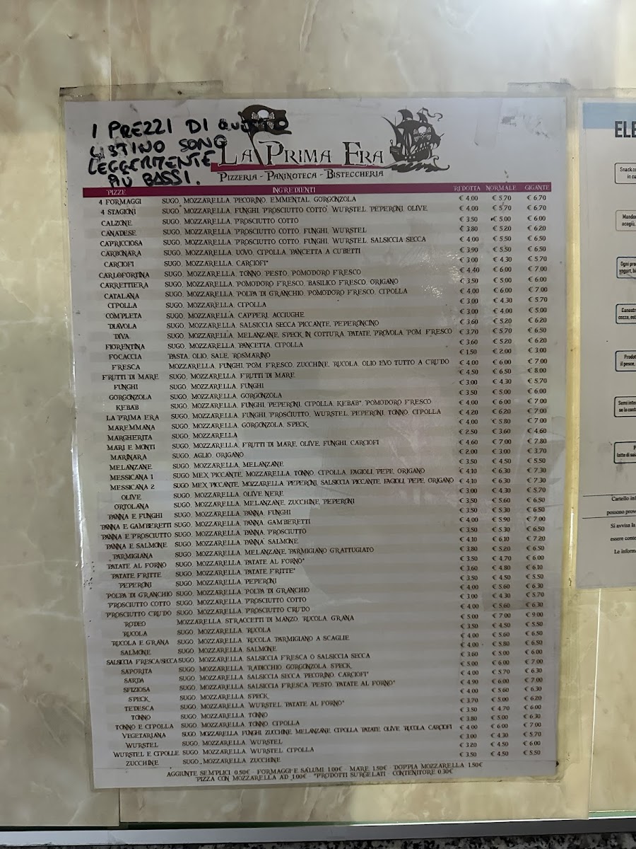 Pizzeria La Prima Era Photo Menu 1