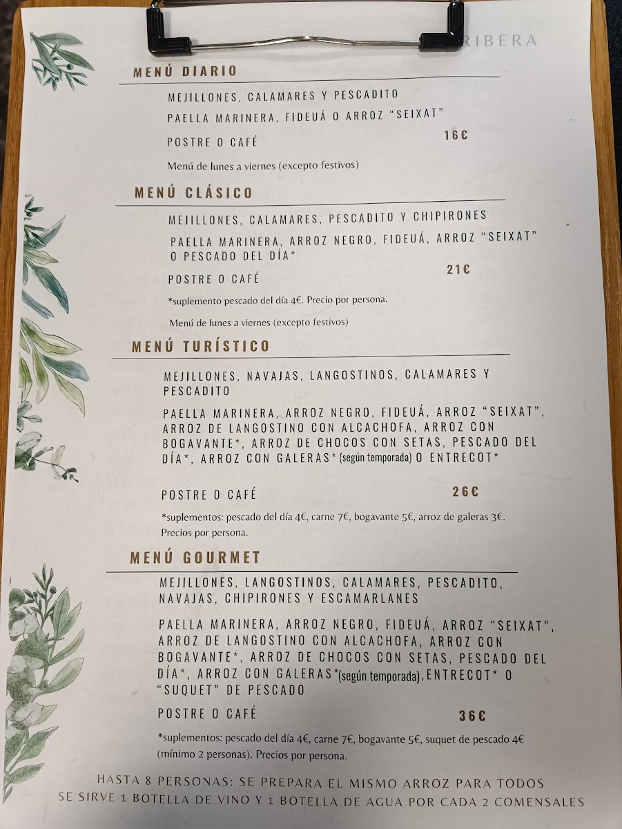 Restaurant La Ribera Photo Menu 1