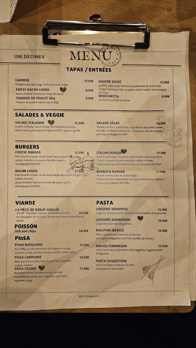 UNI Décines - Restaurant & Bar Photo Menu 8