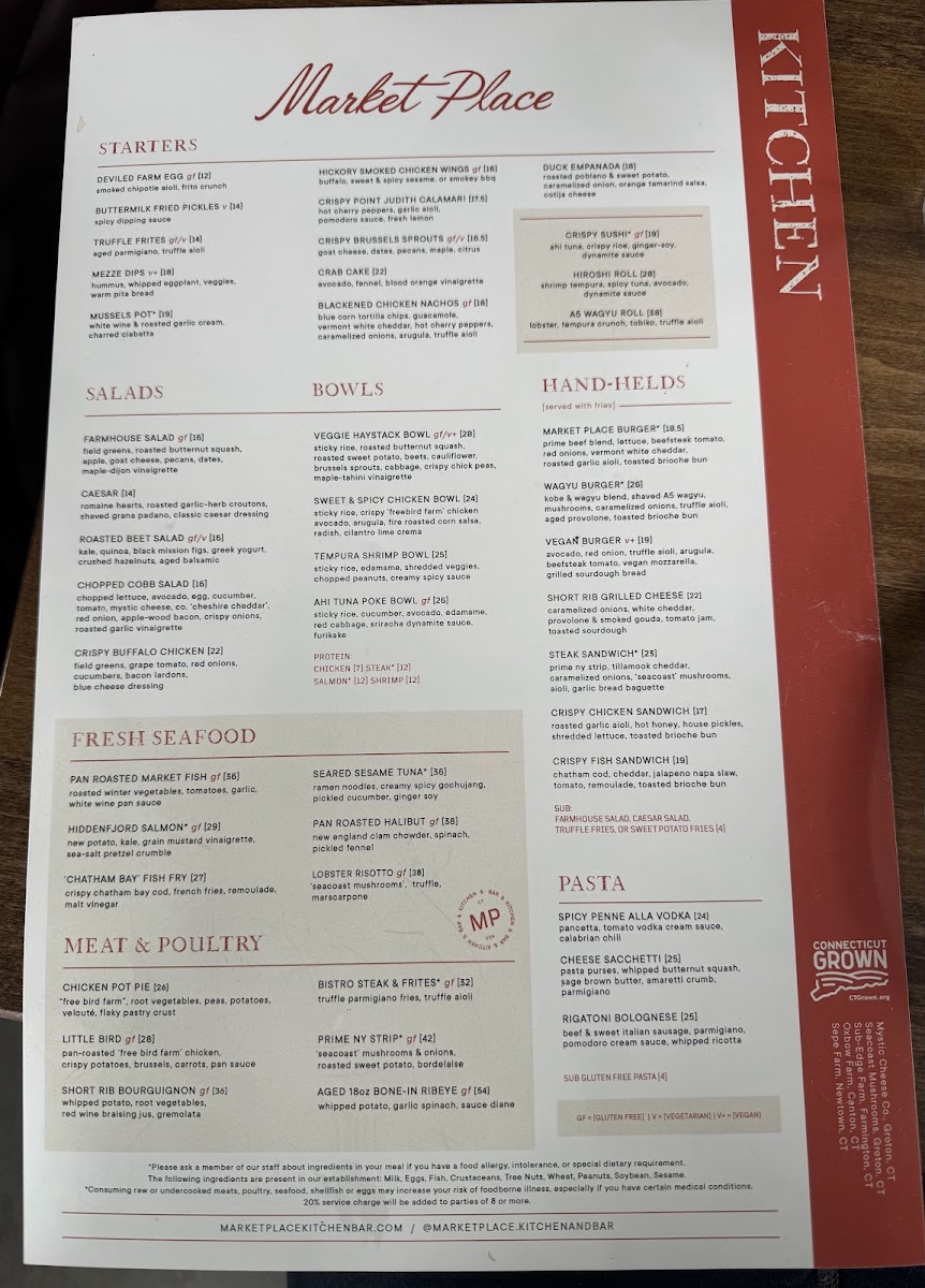 Market Place Kitchen & Bar - Newington Photo Menu 1
