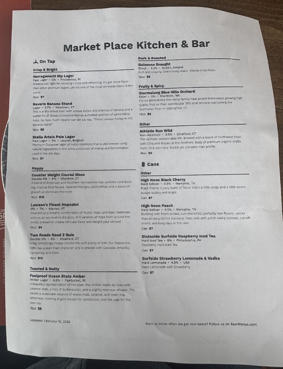 Market Place Kitchen & Bar - Newington Photo Menu 3