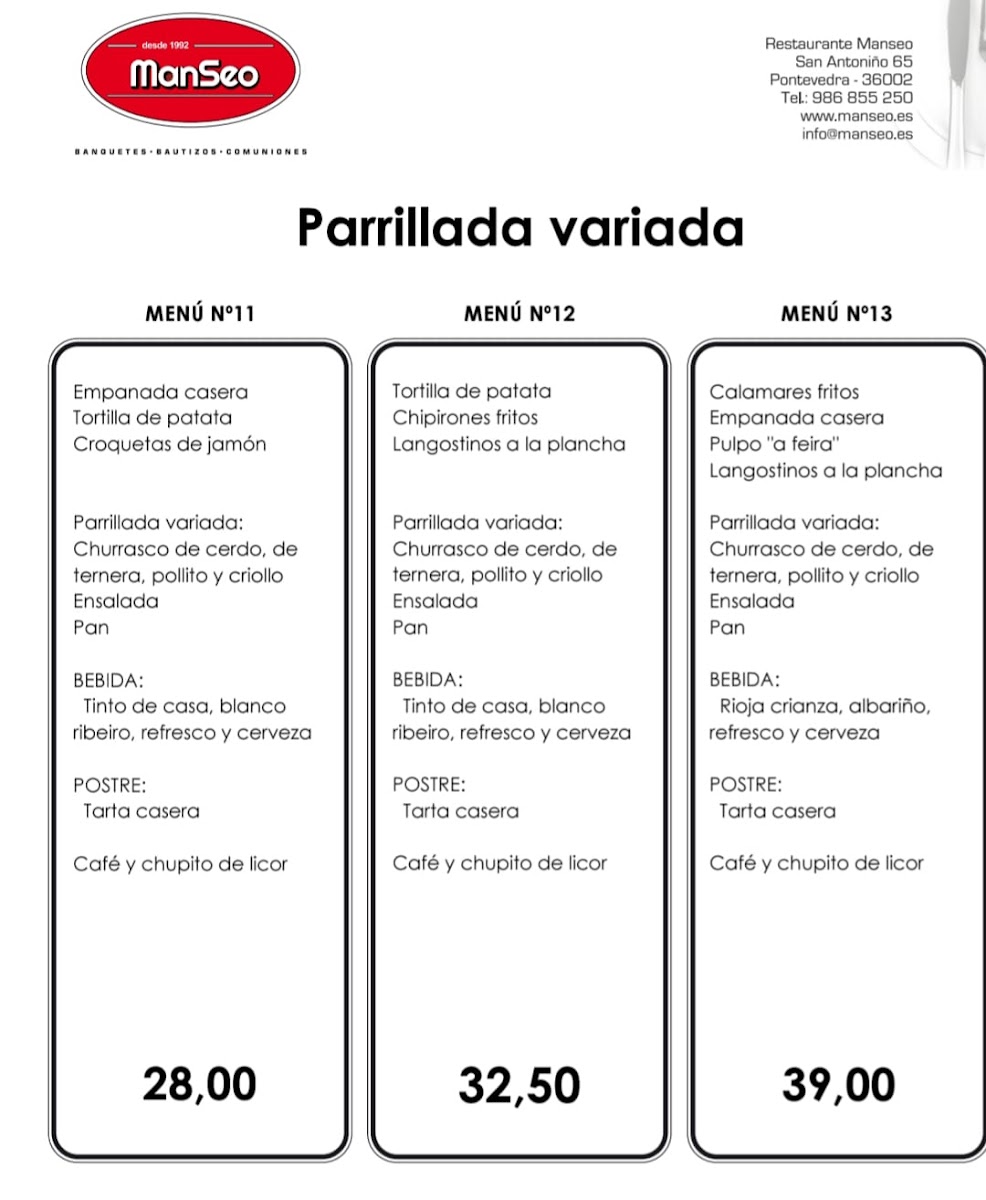Restaurante Manseo Photo Menu 1
