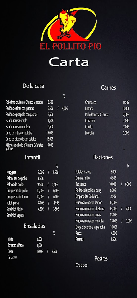 Restaurante El Pollito Pio Photo Menu 1