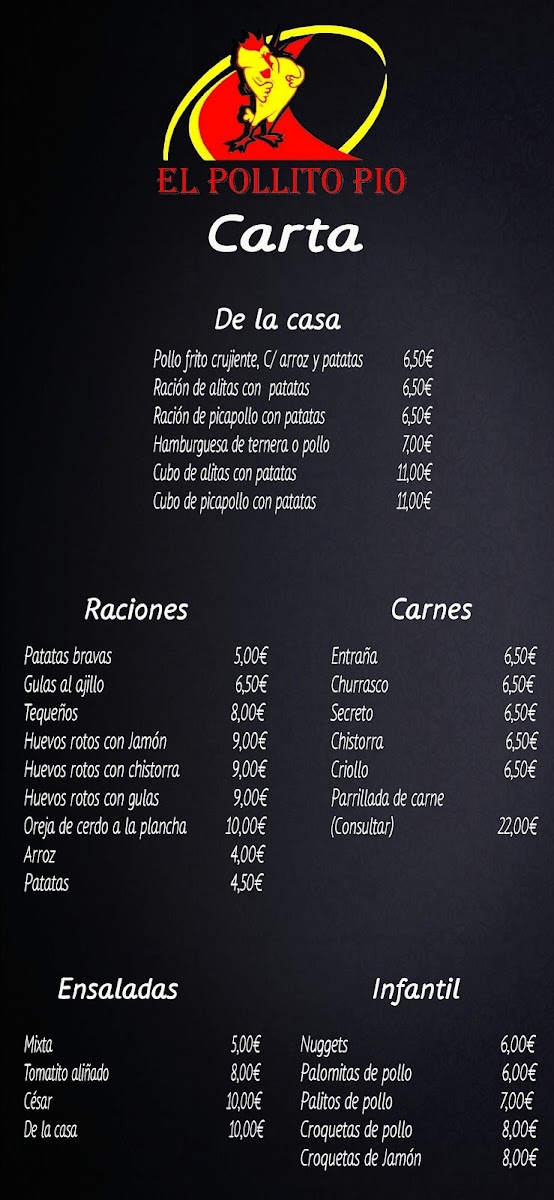 Restaurante El Pollito Pio Photo Menu 2